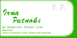 irma putnoki business card